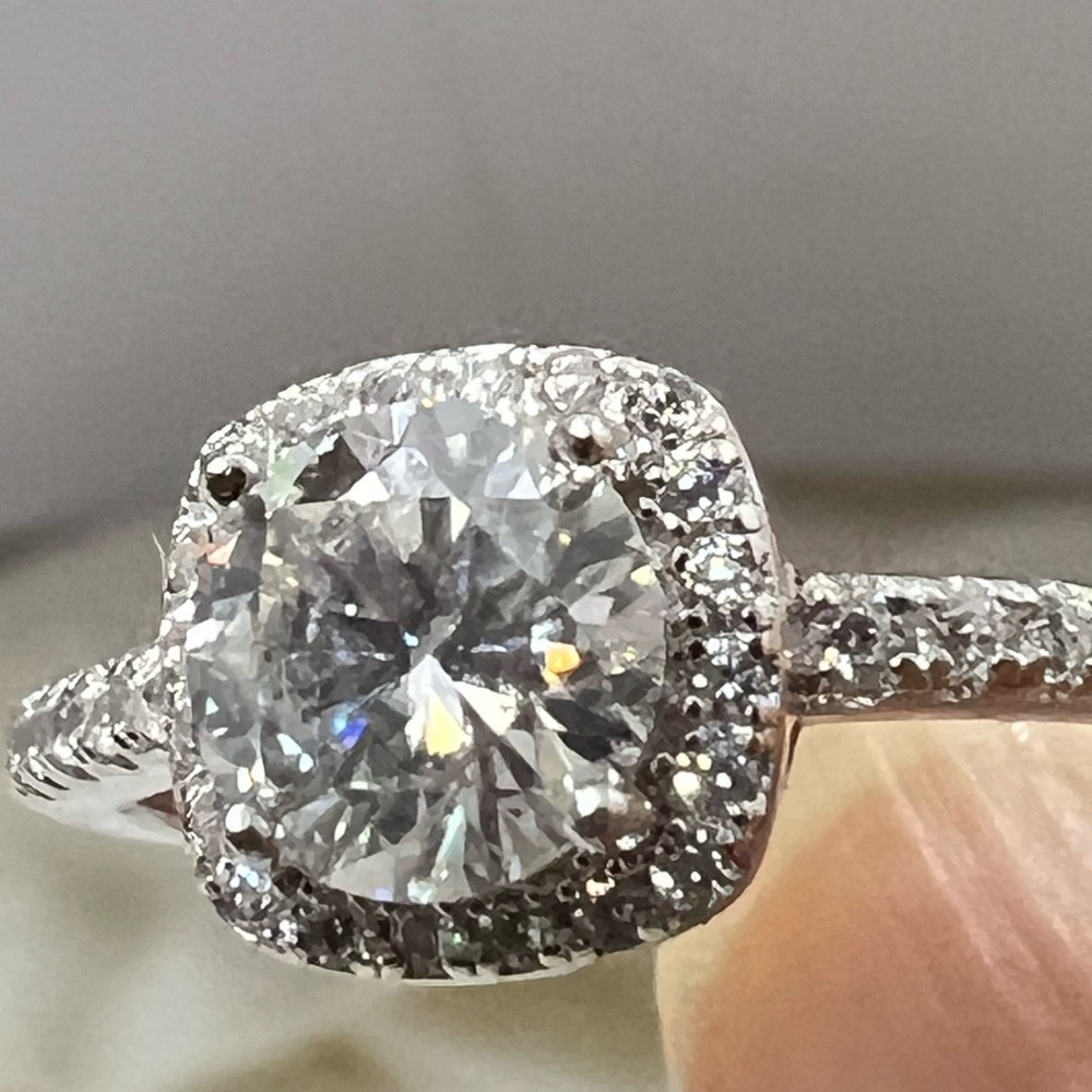 LAB MOISSANITE DIAMOND 925 STERLING SILVER ENGAGEMENT RING SIZE 8” INCH ☑️